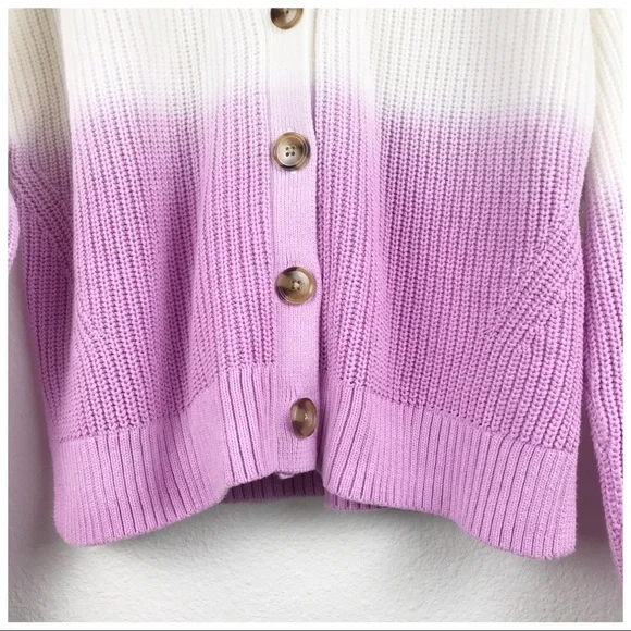 NWT Ann Taylor Purple Ombré Cardigan Size Large - Picture 4 of 9